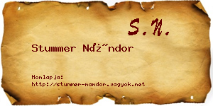 Stummer Nándor névjegykártya