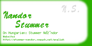 nandor stummer business card